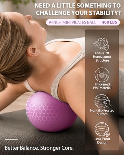 LIONSCOOL Pilates Ring Set – 14" Anti-Deformation Magic Circle with Padded Handles, Mini Ball, Resistance Bands, Guide & Bag - color: Pilates Ring Set - Lilac Frost