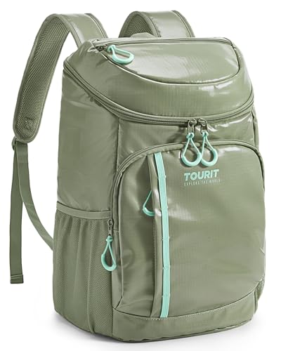 TOURIT Backpack Cooler Insulated 30 Cans, Lightweight Leak Proof Travel Cooler Bag, Soft Waterproof Cooler Backpack for Men Women, Camping Hiking Beach Travel Picnic - color: 02-Forest Green