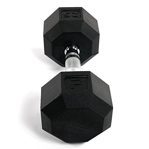 Power Systems Rubber Octagonal Dumbbell - size: 25-Pounds