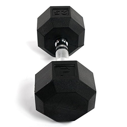 Power Systems Rubber Octagonal Dumbbell - size: 25-Pounds
