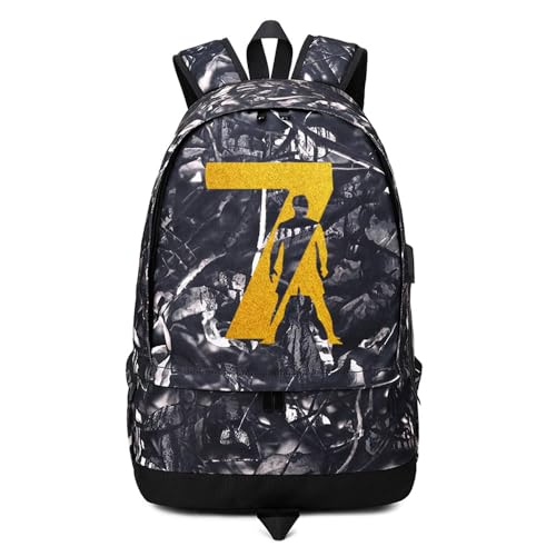 Soccer Player 7 Ball Storage Backpack Sports Equipment Depositary Multifunctional Bag For Men Women - color: Grey - 6