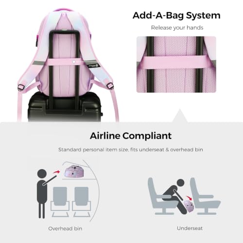 Swissdigital Design Backpack for Men with USB Charging Port SD803-104 - color: Pink Purple