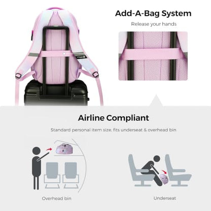 Swissdigital Design Backpack for Men with USB Charging Port SD803-104 - color: Pink Purple