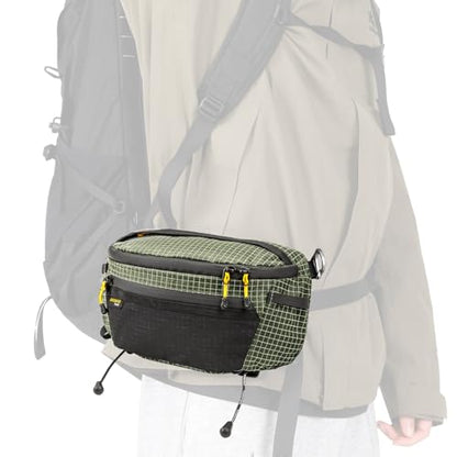 HIKEMAN Strap Pack Pouches for Backpack, Lightweight Phone Pocket, Large Capacity and Waterproof Fanny Pack Multi-functional Outdoor Bag for Hiking, Running, Travel, Cycling (Army Green) - color: Army Green