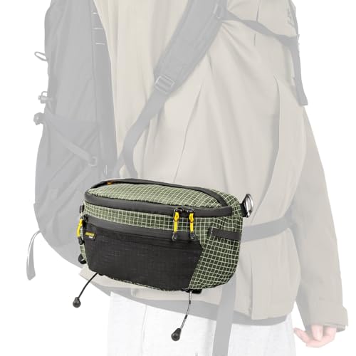 HIKEMAN Strap Pack Pouches for Backpack, Lightweight Phone Pocket, Large Capacity and Waterproof Fanny Pack Multi-functional Outdoor Bag for Hiking, Running, Travel, Cycling (Army Green) - color: Army Green