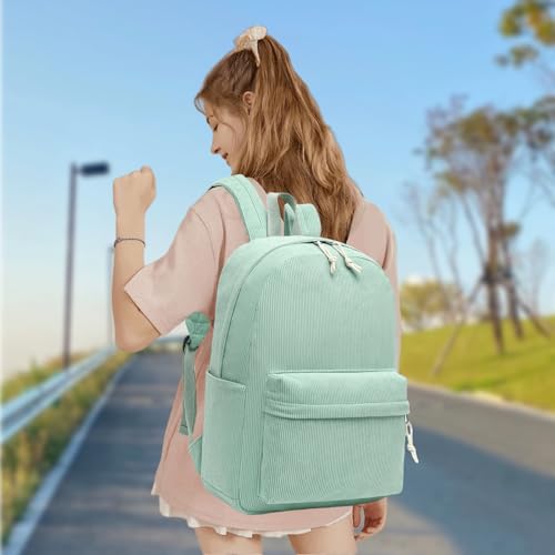 LEDAOU School Backpack for Teen Girls Elementary Middle School Bookbag Kids Backpacks Women Laptop Backpack Travel Daypack - color: Light Green