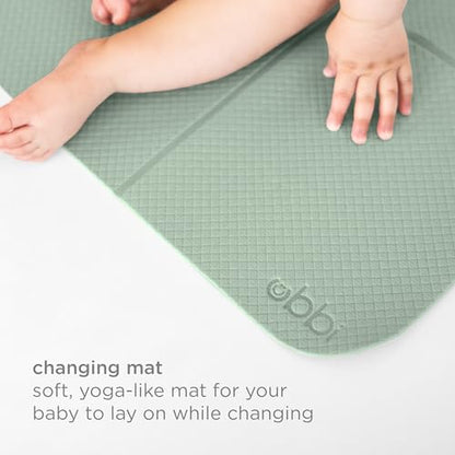 Ubbi On-the-Go Diapering Gift Set, Includes Changing Mat and Bag, Wipes Dispenser, Pacifier Holder and Bag Dispenser, Newborn Essentials, Sage - size: One Size, style: Sage Diaper Gift Set