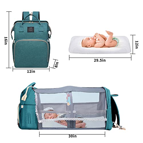 ANWTOTU Baby Diaper Bags with Changing Station,900D Oxford Waterproof Diaper Bag Backpack for Moms Dads with USB Charging Port,Large Capacity Baby Essentials(Ungrade-Green) - color: Ungrade-green