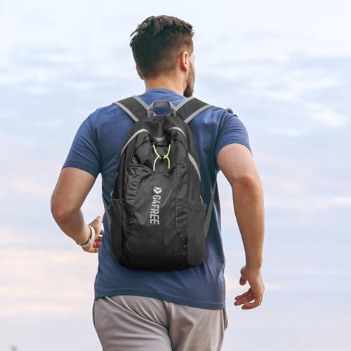 G4Free 24L Lightweight Packable Hiking Backpack Sport Travel Daypack Water Resistant for Women Men - color: Black