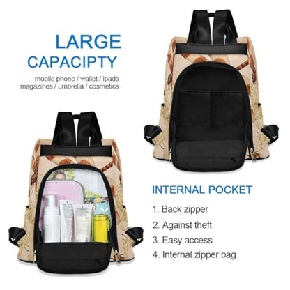 ALAZA Watercolor Retro Dragonfly Dandelion Backpack Purse with Adjustable Straps for Woman Ladies - color: Multi 3