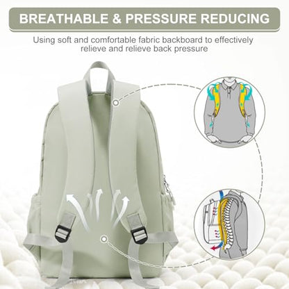 suwasp Casual Laptop Backpack for Women Men Waterproof Lightweight Backpacks Bag 15.6inch Laptop Daypack Large Capacity Backpack, Light Green - color: Light Green-m