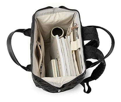 Kinmac Wide Open Style Laptop Backpack Travel Outdoor Backpack For Laptop Up to 15.6 Inch (Black Embroidery) - color: Black Embroidery（open Wide）