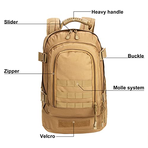 Greencity Laptop Backpacks Tactical 3 Day Expandable Bug Out Bag Classic Case Travel Hiking，Coyote - color: Coyote, size: With Belt