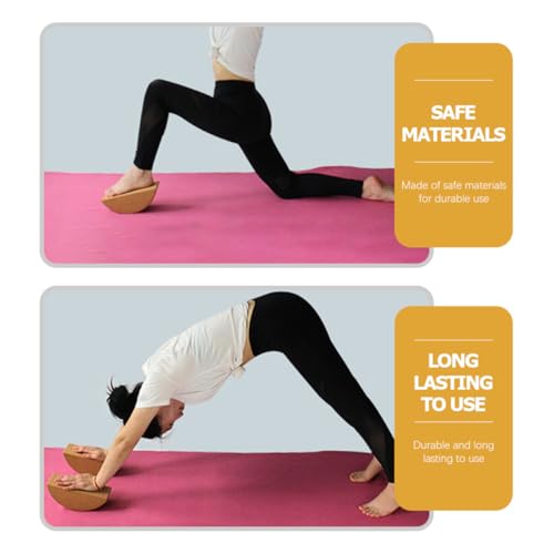 Kisangel Yoga Brick Set High Density Cork Non-Slip Balance Blocks Core Training Yoga Equipment for Home and Studio Use