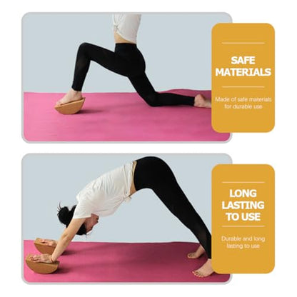 Kisangel Yoga Brick Set High Density Cork Non-Slip Balance Blocks Core Training Yoga Equipment for Home and Studio Use