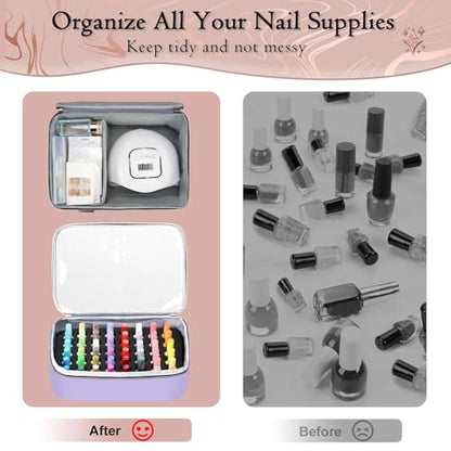 YOREPEK XL Nail Polish Organizer Holds 96 to 100+ Bottles, Lavender Purple - color: Purple-96bottles