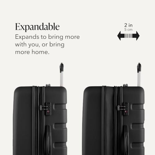 SWISSGEAR Signature Large Hardside Expandable Spinner Luggage & Weekender Tote Set, ABS Construction, TSA-Friendly Lock, Black, 2-Piece Set (27-Inch/Weekender Tote) - color: Black, size: 2-Piece Set (Weekender/27")