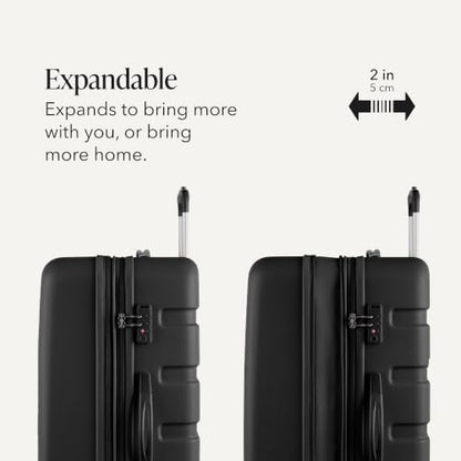 SWISSGEAR Signature Large Hardside Expandable Spinner Luggage & Weekender Tote Set, ABS Construction, TSA-Friendly Lock, Black, 2-Piece Set (27-Inch/Weekender Tote) - color: Black, size: 2-Piece Set (Weekender/27")