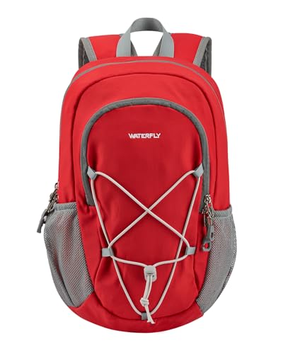 WATERFLY 12L Small Hiking Backpack: Day Pack Lightweight Travel Bag Camping Fitness Cycling Outdoor Sports Daypack For Women Men - color: Red