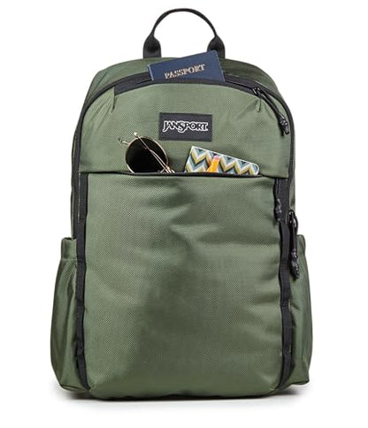 JanSport Venture Daypack – Travel Pack With Large Main Compartment, Padded Laptop Sleeve, Dual Water Bottle Pockets, and Attachment Buckles, Cargo Green - color: Cargo Green, style: Venture Daypack