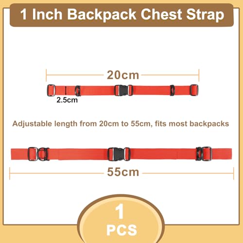 Outdoor Backpack Chest Straps, Adjustable Sternum Strap for Backpacks Replacement, Camping Hiking Backpack Straps With Quick Release Buckle (Red of 1pcs) - color: Red 1pcs