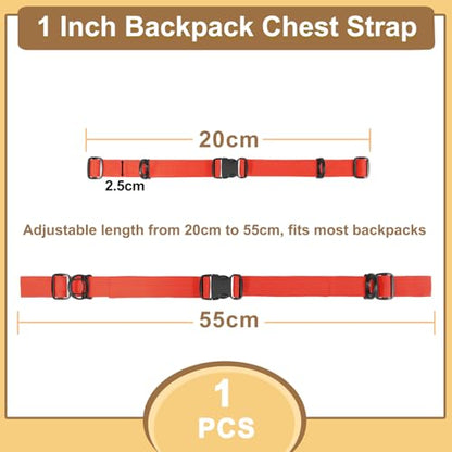 Outdoor Backpack Chest Straps, Adjustable Sternum Strap for Backpacks Replacement, Camping Hiking Backpack Straps With Quick Release Buckle (Red of 1pcs) - color: Red 1pcs