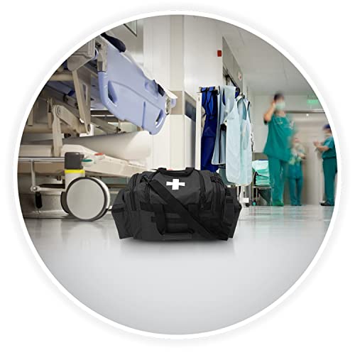 ASA TECHMED First Aid Responder EMS Emergency Medical Trauma Bag Deluxe, Black - color: Black