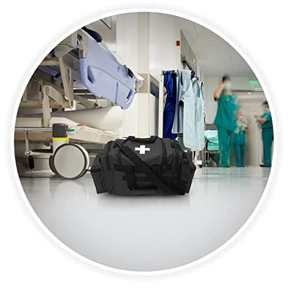 ASA TECHMED First Aid Responder EMS Emergency Medical Trauma Bag Deluxe, Black - color: Black