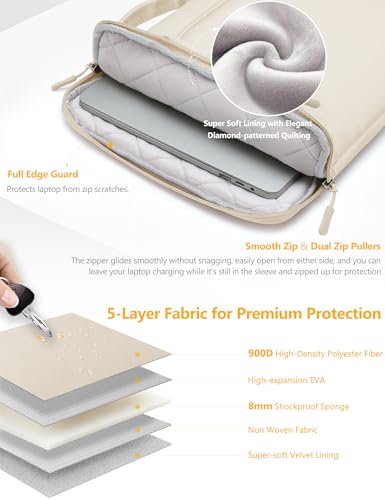 HYZUO 13 Inch Laptop Bag Case Sleeve for MacBook Air 13 M5 M4 M3 M2 M1 2026-2018 A3449, 13" MacBook Neo 2026, MacBook Pro 13 M2 M1 2026-2016, 12.9"-13" iPad Pro/Air, Surface Pro, XPS 13, Sand - color: Sand, size: 13 Inch