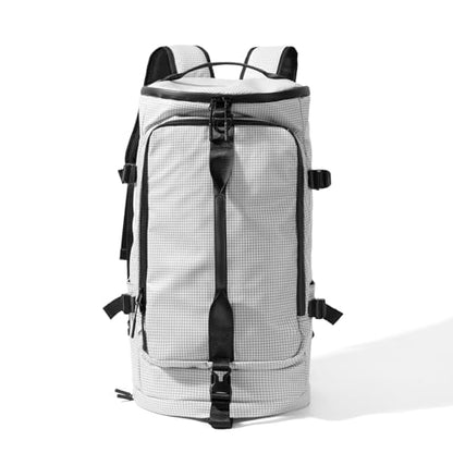 Gym Duffle Bag 3 IN 1 Travel Backpack 40L Waterproof Shoe Compartment for Men and Women Basketball Soccer Sports Bag (TPU-White-Checkered) - color: TPU-White-Checkered