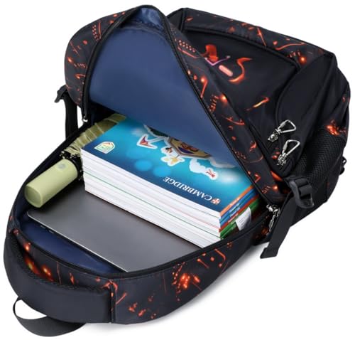 Boys Backpack for Elementary Kids Bookbag Middle School Bags Heavy Duty Soccer Laptop Durable Waterproof 18 In (3-Black Red Game) - color: 3-black Red Game