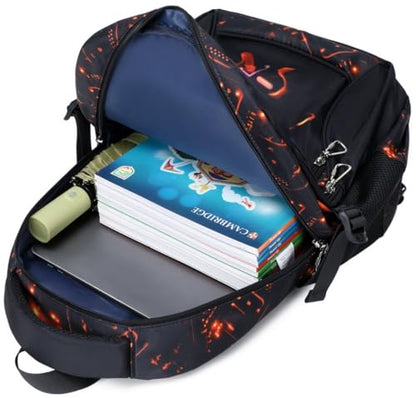 Boys Backpack for Elementary Kids Bookbag Middle School Bags Heavy Duty Soccer Laptop Durable Waterproof 18 In (3-Black Red Game) - color: 3-black Red Game