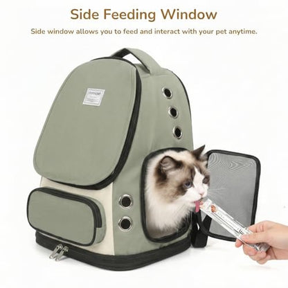 Cat Backpack Carrier, TSA Airline Approved Pet Travel Bag for Small Medium Dogs, Ventilated Hiking Camping Backpack for Cats, Kitten and Puppy up to 18 lbs, Green Mesh - color: Green Mesh