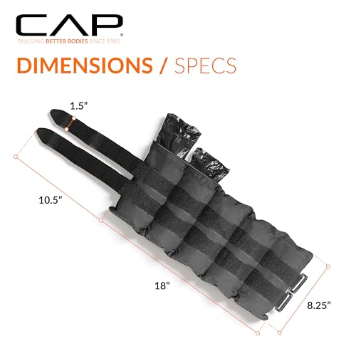 CAP Barbell Adjustable Ankle Weights |10-20lb Pair | Black - size: 20-Pounds