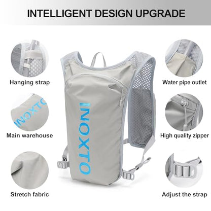 INOXTO Running Hydration Vest Backpack,Lightweight Insulated Pack with 1.5L Water Bladder Bag Daypack for Hiking Trail Running Cycling Race Marathon for Women Men