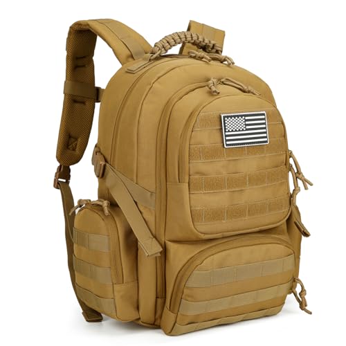 30L Military Tactical Backpack for Men 3 day Assault Pack Molle Backpack Tactical Hiking Rucksack - color: Khaki