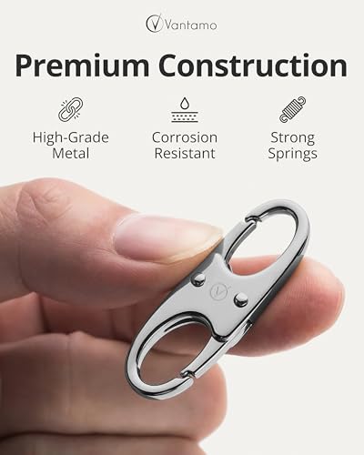Vantamo Premium 4 Zipper Clips Anti Theft for Backpack, Luggage & Purse, Pull Replacement Zipper Locks, Purse Clip for Travel - color: Dark Gray Matte