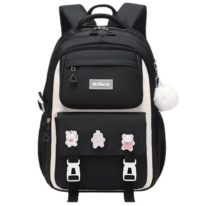 School Backpacks for Girls, Middle Schoolbag Elementary Student Bookbag, Large Casual School Daypacks for Teens Girls (Black) - color: Black