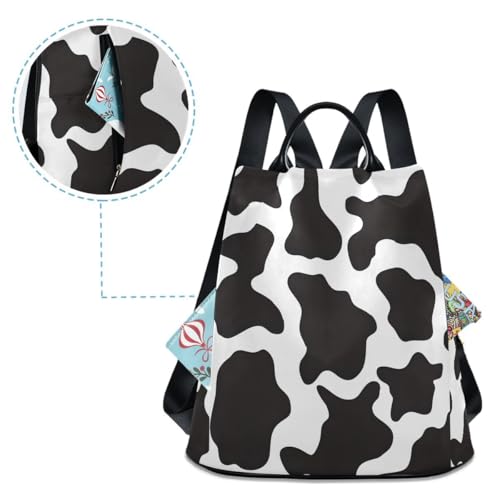 ALAZA Black White Cow Print Pattern Trips Hiking Camping Rucksack Pack for Women - color: multicolor 23