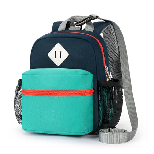 STEAMEDBUN Toddler Backpack Leash for 1-3: Backpack with Leash for Boys Girls - Anti-Lost Harness Backpack for Walking - color: Dark Blue Green, size: Leash - 9.5"H