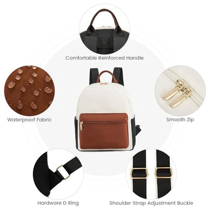 LOVEVOOK Backpack for Women Light Weight Waterproof Backpack Purses Daily Backpack… | Light Weight - color: Beige/Brown/Black
