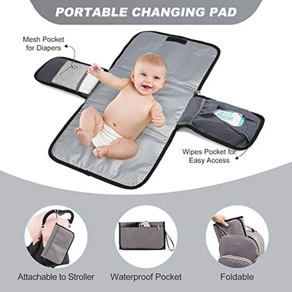 LOVEVOOK Diaper Bag Backpack, Quilted Baby Bag with Changing Pad & Pacifier Holder, Waterproof Travel Diaper Bags for Baby Boys Girls, Stylish and Large Capacity, Purple Grey - color: Purple Grey
