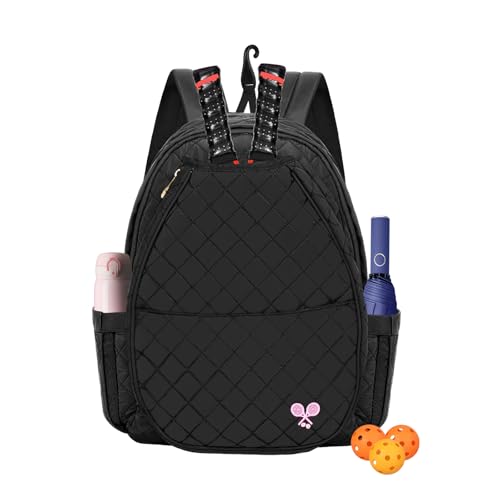 Tennis Bag for Women,Tennis Racket Bags for Women Men for Gym Bag,Waterproof Sling Tote Bag for Pickleball,Badminton Backpack,Cute Gym Bag for Women Duffle Bag,Training,Travel - color: Black, size: Tennis Backpack