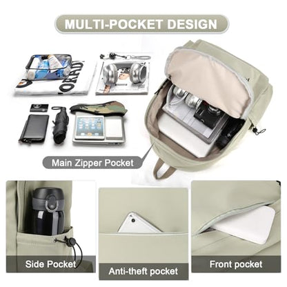 School Backpack For Girls Boys High Middle school college Backpack Bookbag Cute Aesthetic Backpacks Lightweight Bag Waterproof Work Gym Casual Daypack Backpacks For Men Women - color: A-green