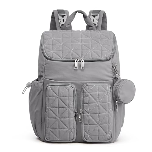 G4Free Diaper Bag Backpack for Moms Dads Travel Baby Bag with Pacifier Case & Insulated Pockets,Grey - color: Grey