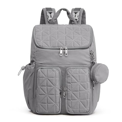 G4Free Diaper Bag Backpack for Moms Dads Travel Baby Bag with Pacifier Case & Insulated Pockets,Grey - color: Grey