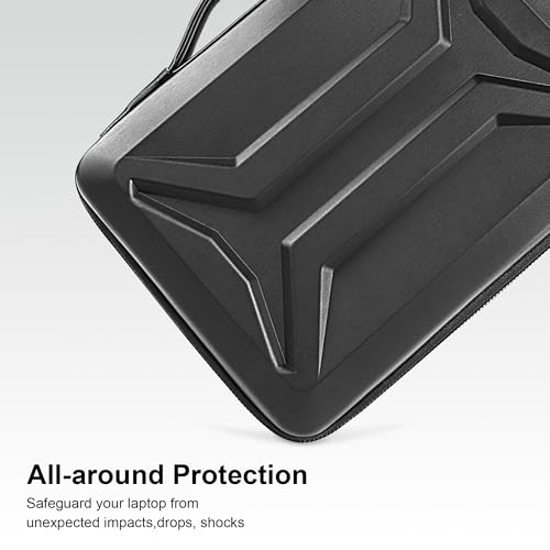 DOMISO 13 Inch Laptop Hard Case, Waterproof Shockproof Hard Shell Laptop Sleeve Protective Case with Retractable Handle for MacBook Air Pro Neo/Dell XPS//Microsoft Surface/Lenovo Yoga/HP Envy,Black - color: Black, size: 13 Inch