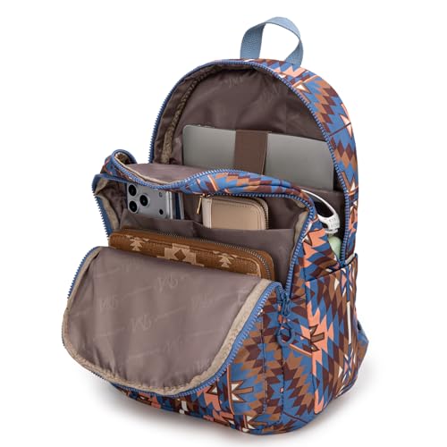 Montana West Backpack Purse for Women Western Aztec Backpack Purse Lightweight Casual Daypack for Travel - color: Navy Blue