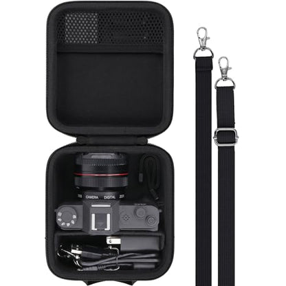 Camera Case for VJIANGER/VETEK/NIKICAM/Yatao 4K Vlogging Camera,Carrying Case Holder for 4K Vlogging Camera and Accessories(Black Case) - color: Black Case