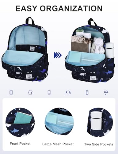 VASCHY Backpack for School, Lightweight Water Resistant Bookbag Casual Daypack for Man/Boys Shark - color: Z-shark